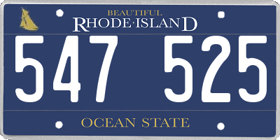 RI license plate 547525