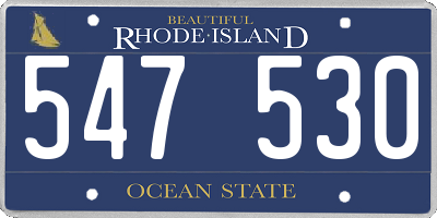 RI license plate 547530