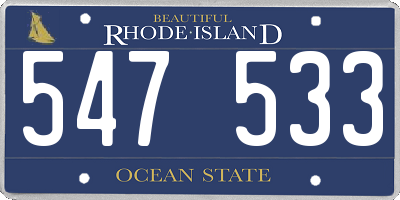 RI license plate 547533