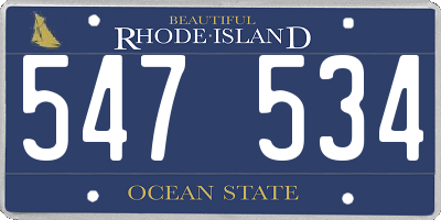 RI license plate 547534