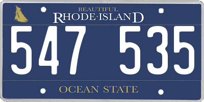 RI license plate 547535