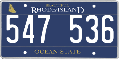 RI license plate 547536