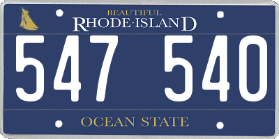 RI license plate 547540