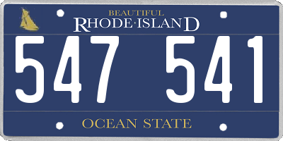 RI license plate 547541