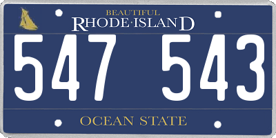 RI license plate 547543
