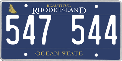 RI license plate 547544