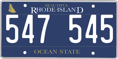 RI license plate 547545