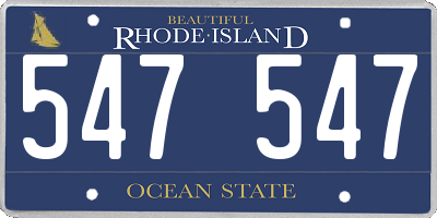 RI license plate 547547