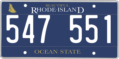 RI license plate 547551