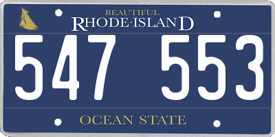 RI license plate 547553