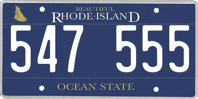 RI license plate 547555