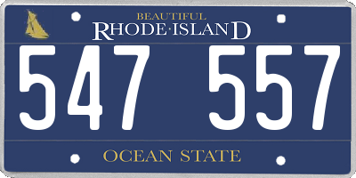 RI license plate 547557