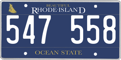RI license plate 547558