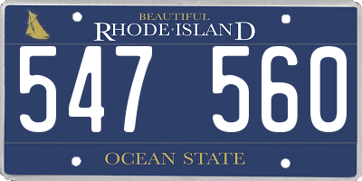 RI license plate 547560