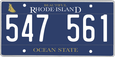 RI license plate 547561