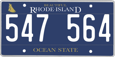 RI license plate 547564