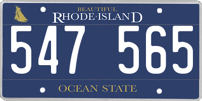 RI license plate 547565