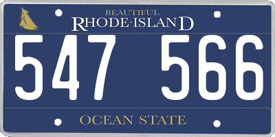 RI license plate 547566