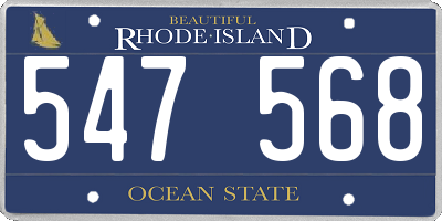 RI license plate 547568