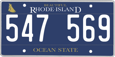 RI license plate 547569