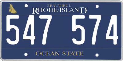 RI license plate 547574