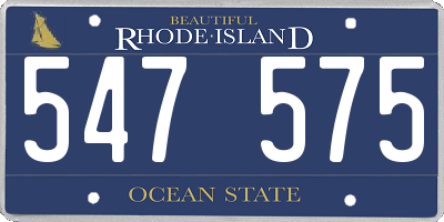 RI license plate 547575