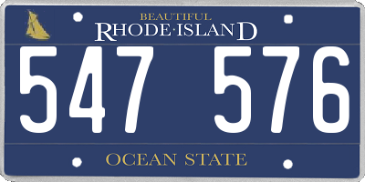 RI license plate 547576