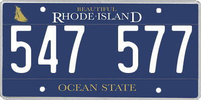 RI license plate 547577