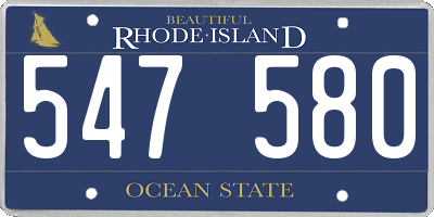 RI license plate 547580