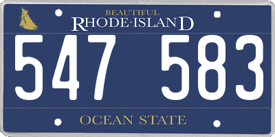 RI license plate 547583