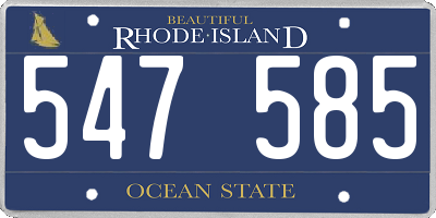RI license plate 547585