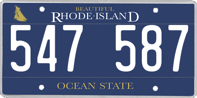 RI license plate 547587