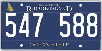 RI license plate 547588