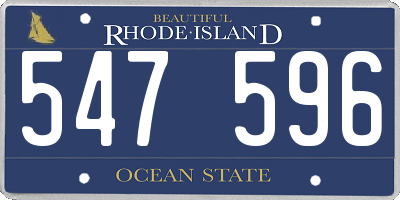 RI license plate 547596