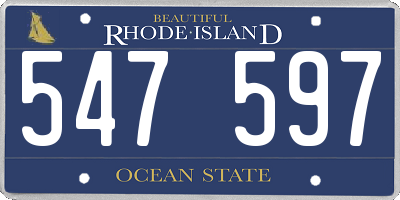RI license plate 547597