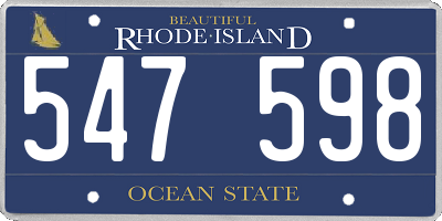 RI license plate 547598