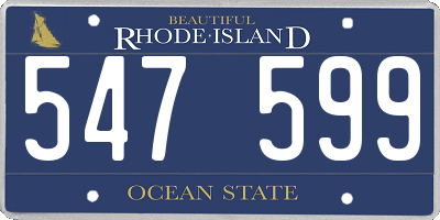 RI license plate 547599