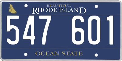 RI license plate 547601