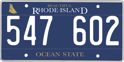RI license plate 547602