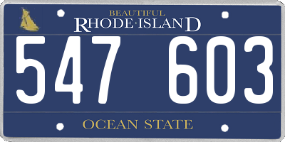 RI license plate 547603