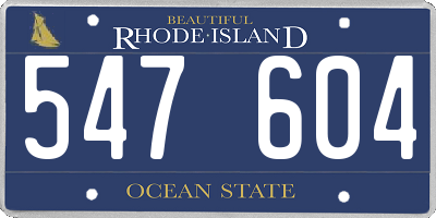 RI license plate 547604