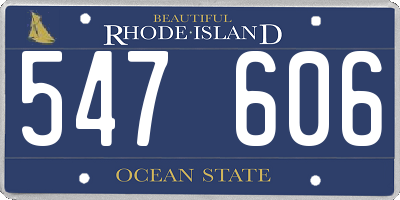 RI license plate 547606