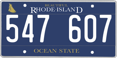 RI license plate 547607