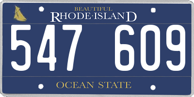 RI license plate 547609