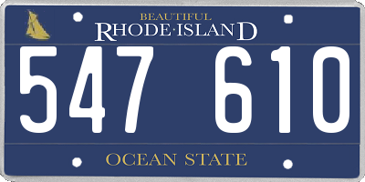 RI license plate 547610