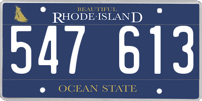 RI license plate 547613