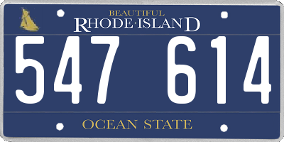 RI license plate 547614