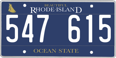RI license plate 547615