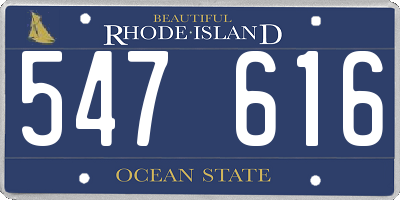 RI license plate 547616