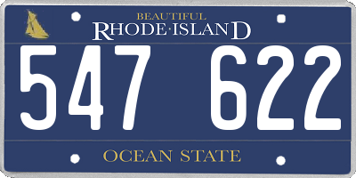 RI license plate 547622